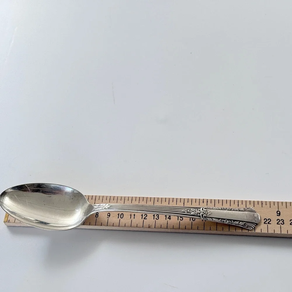 WM Rogers Treasure 1940 Overlaid IS Silverplate Dinner Spoon 8 3/4